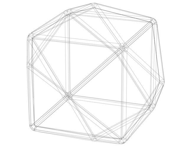 Wireframe Shape Tetrakis Hexahedron 3D Print 544567