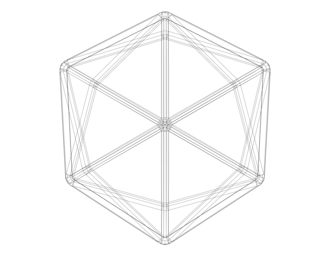 Wireframe Shape Tetrakis Hexahedron 3D Print 544568