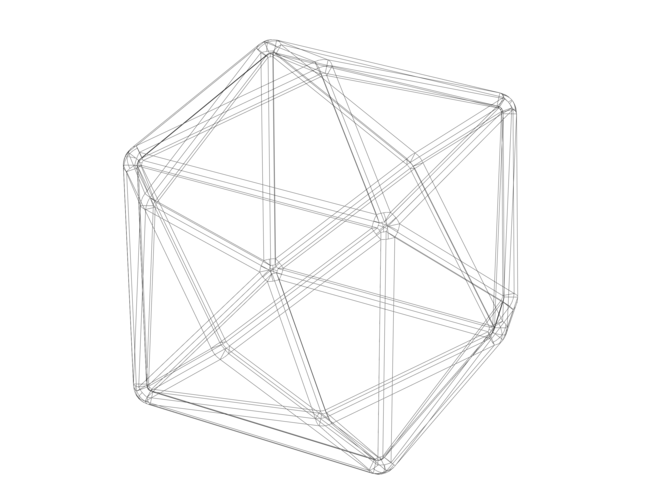 Wireframe Shape Tetrakis Hexahedron 3D Print 544569