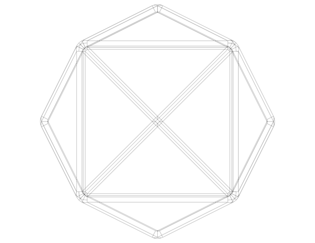 Wireframe Shape Tetrakis Hexahedron 3D Print 544570