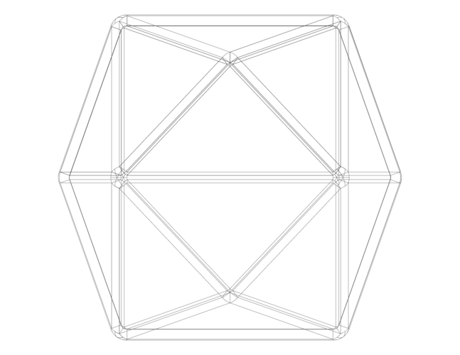 Wireframe Shape Tetrakis Hexahedron 3D Print 544571