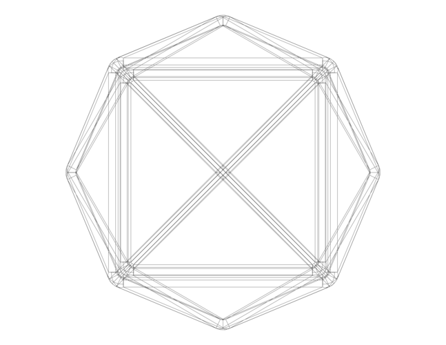 Wireframe Shape Tetrakis Hexahedron 3D Print 544572