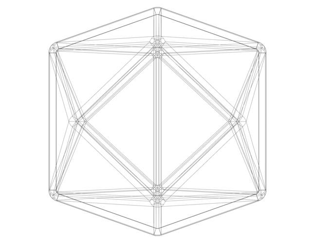 Wireframe Shape Tetrakis Hexahedron 3D Print 544573