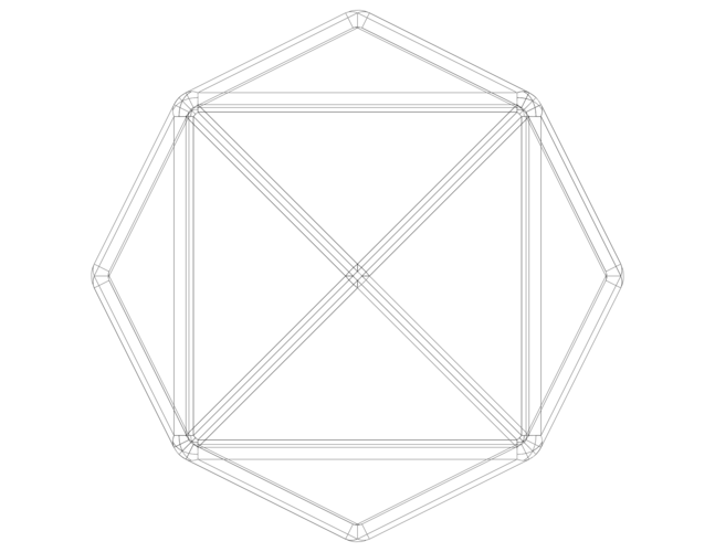 Wireframe Shape Tetrakis Hexahedron 3D Print 544574