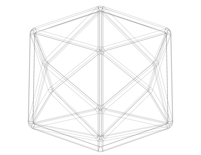 Wireframe Shape Tetrakis Hexahedron 3D Print 544575