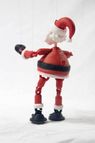 BOXING SANTA - MARIONETTE PUPPET 3D Print 54458