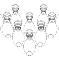 Colored Plastic Bowling Pin Set - Thumbnail 7
