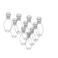 Colored Plastic Bowling Pin Set - Thumbnail 10