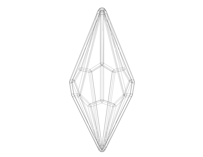 Wireframe Shape Octagonal Trapezohedron 3D Print 544604