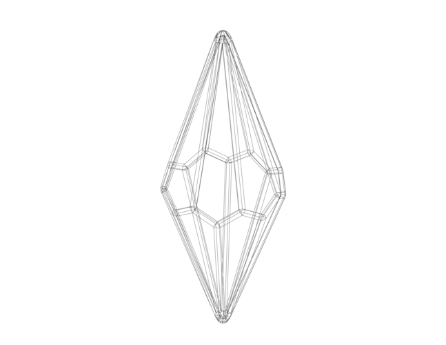 Wireframe Shape Octagonal Trapezohedron 3D Print 544605