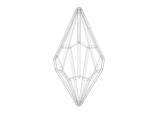 Wireframe Shape Octagonal Trapezohedron 3D Print 544607