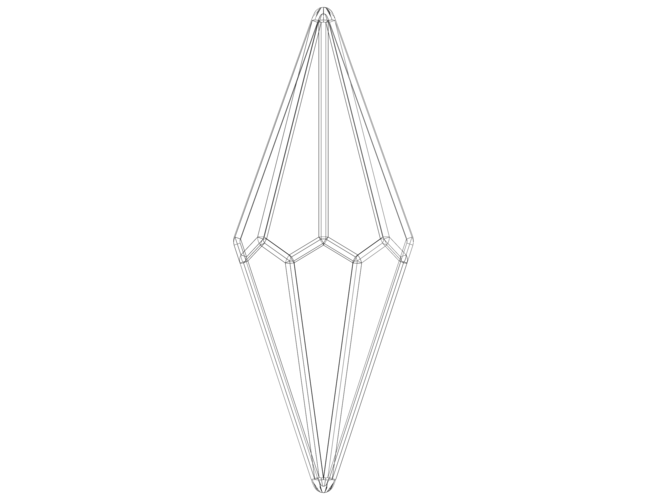 Wireframe Shape Octagonal Trapezohedron 3D Print 544610