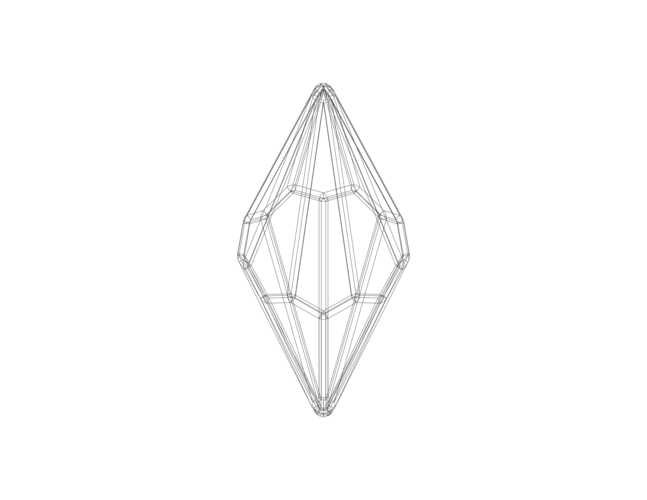 Wireframe Shape Octagonal Trapezohedron 3D Print 544612