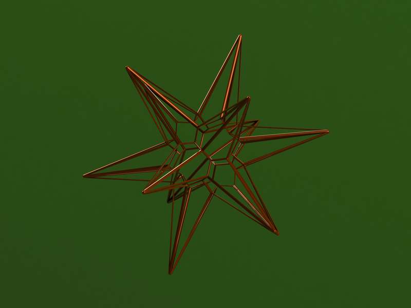 Wireframe Shape Great Triambic Icosahedron