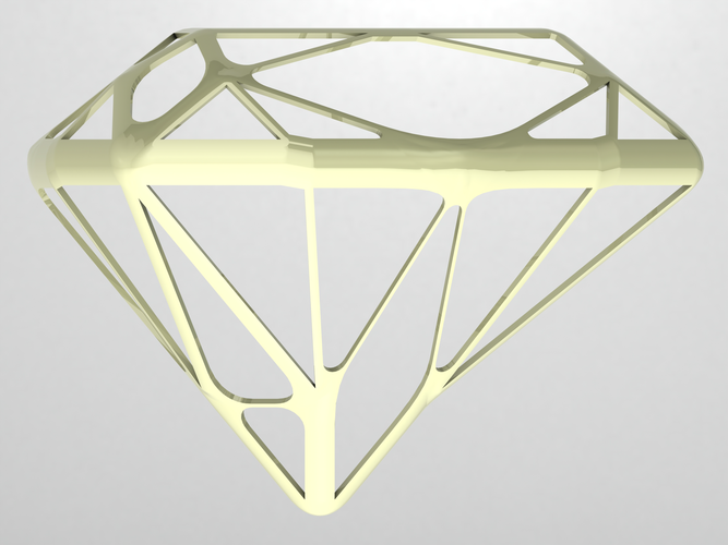 Wireframe Shape Trillion Cut Diamond 3D Print 544718