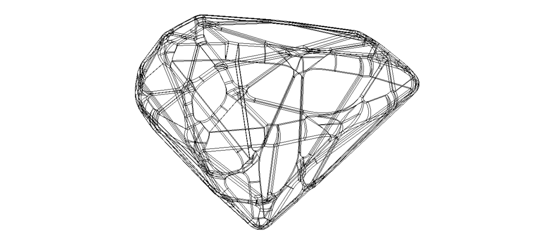 Wireframe Shape Trillion Cut Diamond 3D Print 544719