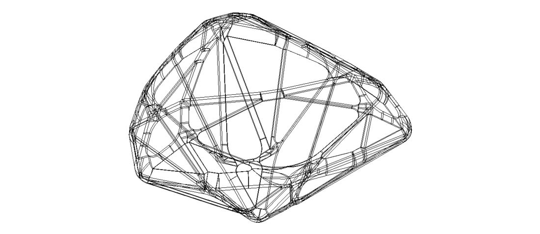 Wireframe Shape Trillion Cut Diamond 3D Print 544720