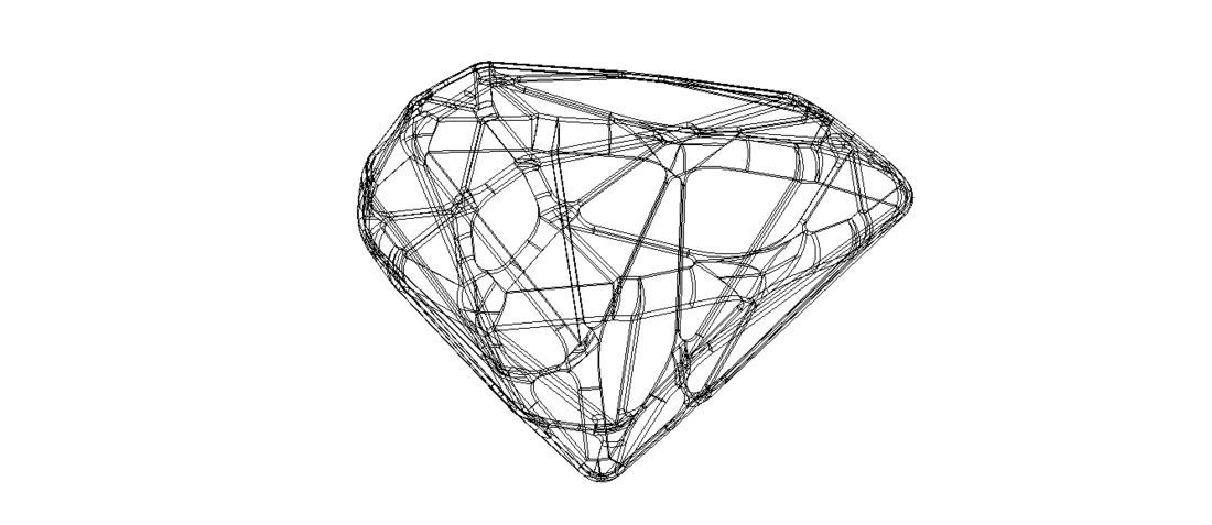 Wireframe Shape Trillion Cut Diamond 3D Print 544721