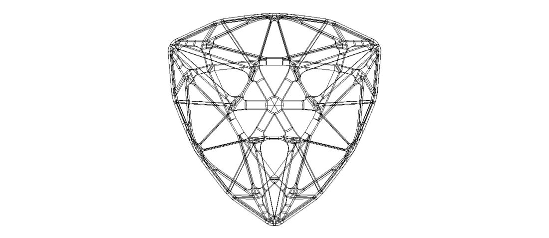 Wireframe Shape Trillion Cut Diamond 3D Print 544722