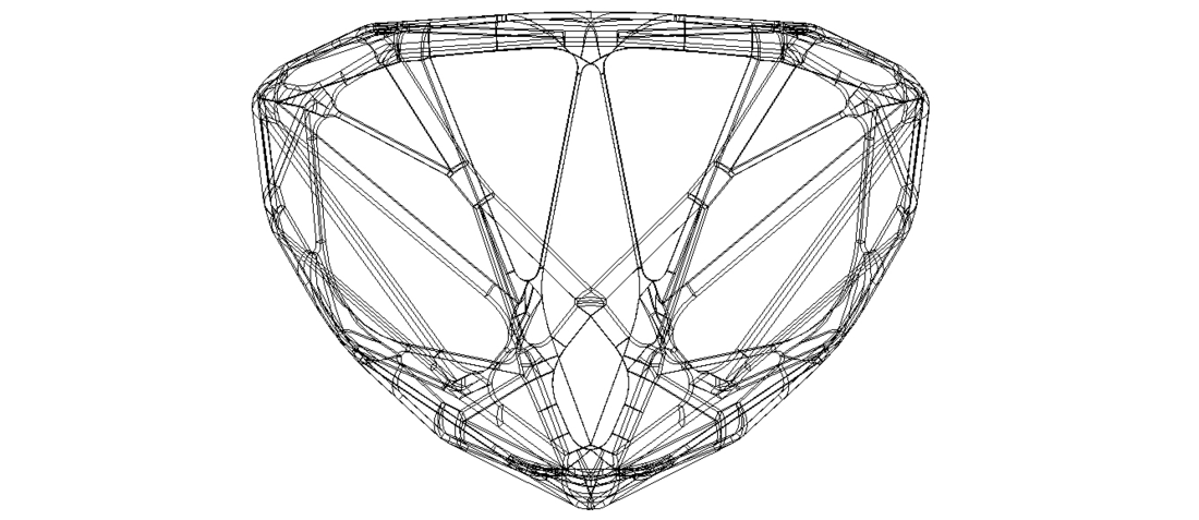 Wireframe Shape Trillion Cut Diamond 3D Print 544723