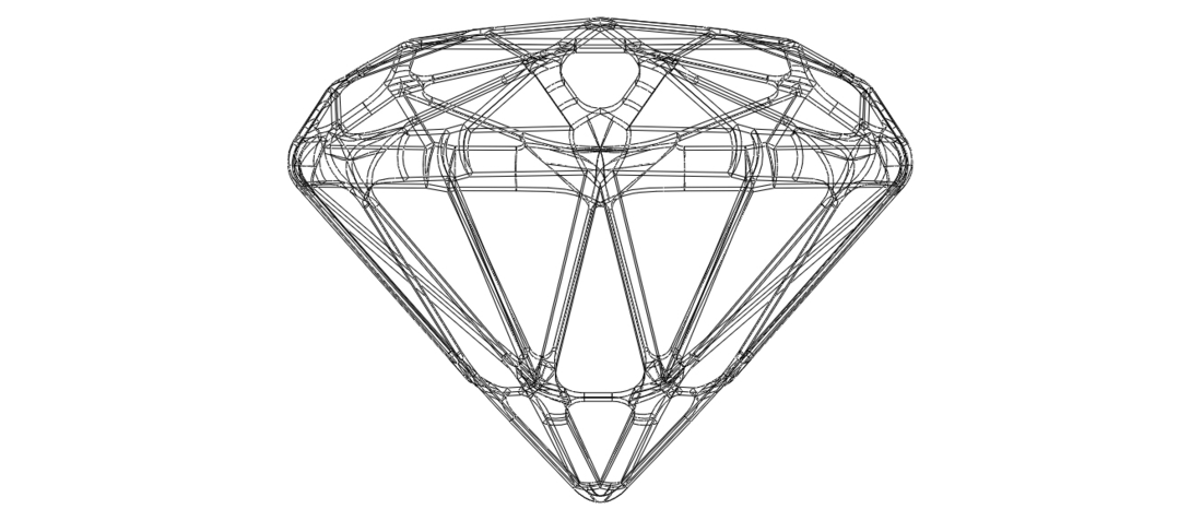 Wireframe Shape Trillion Cut Diamond 3D Print 544724