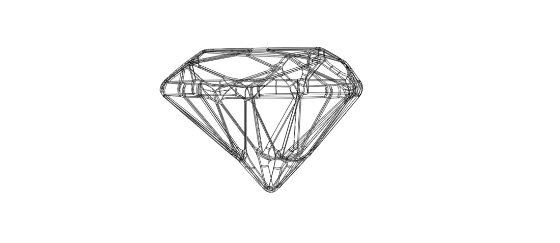 Wireframe Shape Trillion Cut Diamond 3D Print 544727