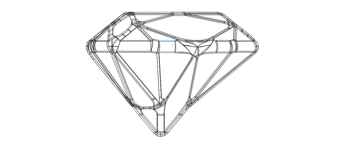 Wireframe Shape Trillion Cut Diamond 3D Print 544728