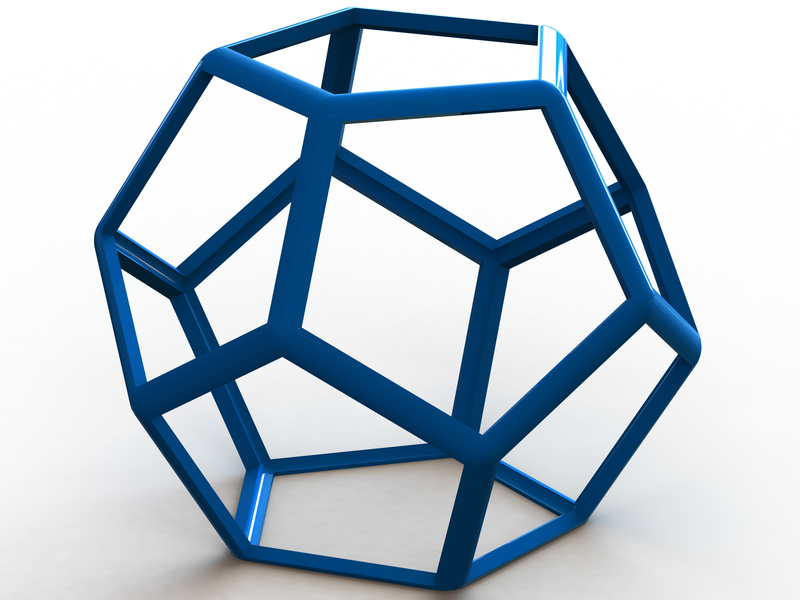 Wireframe Thick Dodecahedron