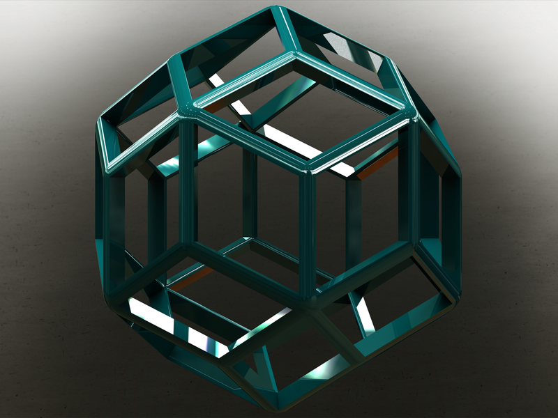 Wireframe Shape Rhombic Triacontahedron