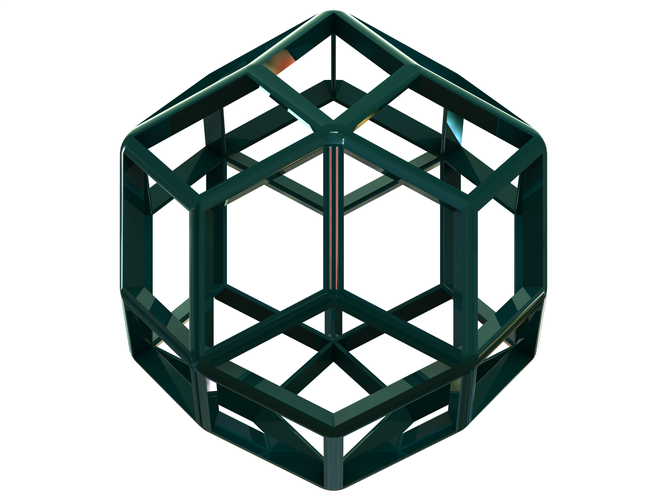 Wireframe Shape Rhombic Triacontahedron 3D Print 544827