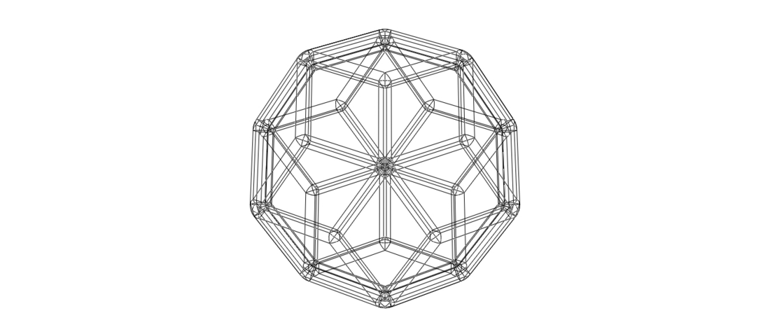 Wireframe Shape Rhombic Triacontahedron 3D Print 544834