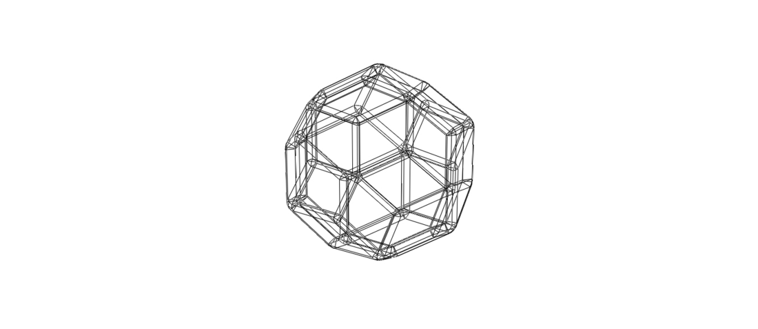 Wireframe Shape Rhombic Triacontahedron 3D Print 544837