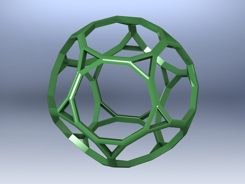 Wireframe Shape Truncated Dodecahedron