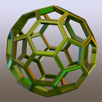 Wireframe Shape Truncated Icosahedron - Thumbnail 1