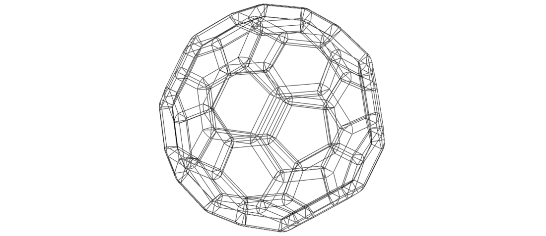 3D Printed Wireframe Shape Truncated Icosahedron by MR.AnyCAD | Pinshape