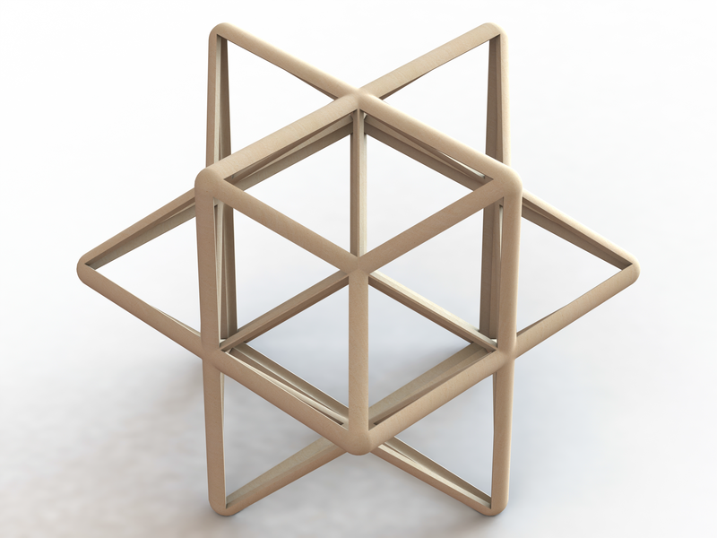 Wireframe Shape First Stellation of The Rhombic Dodecahedron