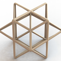 Wireframe Shape First Stellation of The Rhombic Dodecahedron - Thumbnail 1