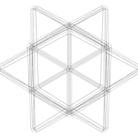 Wireframe Shape First Stellation of The Rhombic Dodecahedron - Thumbnail 4