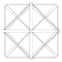 Wireframe Shape First Stellation of The Rhombic Dodecahedron - Thumbnail 8