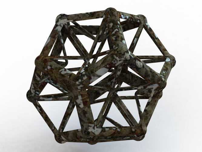 Wireframe Shape Excavated Dodecahedron 3D Print 544936