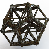 Small Wireframe Shape Excavated Dodecahedron 3D Printing 544936