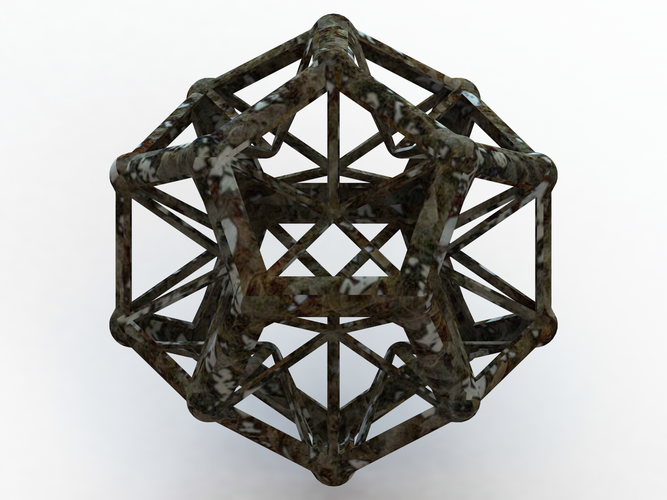 Wireframe Shape Excavated Dodecahedron 3D Print 544937