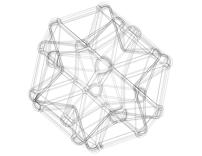 Wireframe Shape Excavated Dodecahedron 3D Print 544938