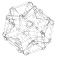Wireframe Shape Excavated Dodecahedron - Thumbnail 3