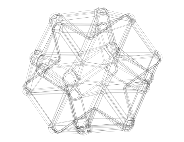 Wireframe Shape Excavated Dodecahedron 3D Print 544939