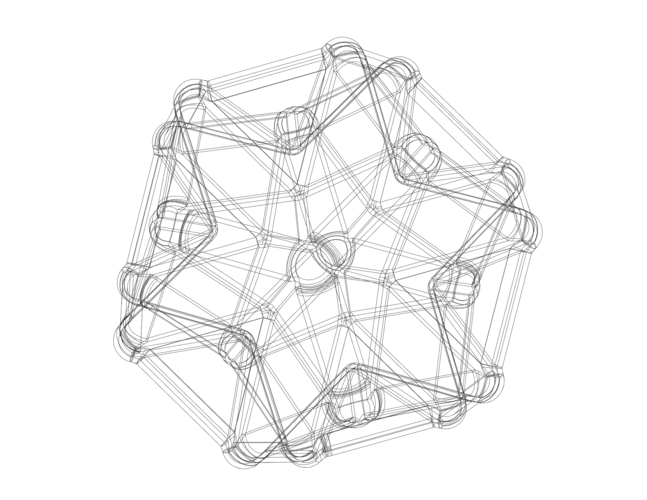 Wireframe Shape Excavated Dodecahedron 3D Print 544940