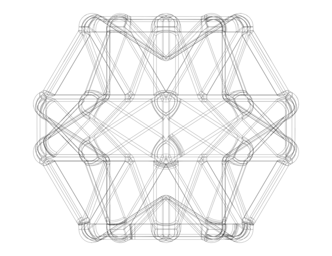 Wireframe Shape Excavated Dodecahedron 3D Print 544941