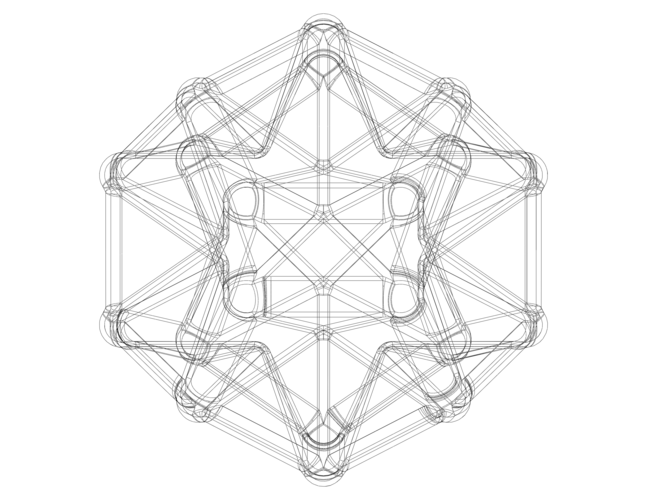 Wireframe Shape Excavated Dodecahedron 3D Print 544942