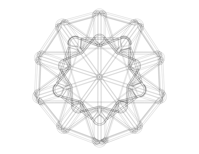 Wireframe Shape Excavated Dodecahedron 3D Print 544943