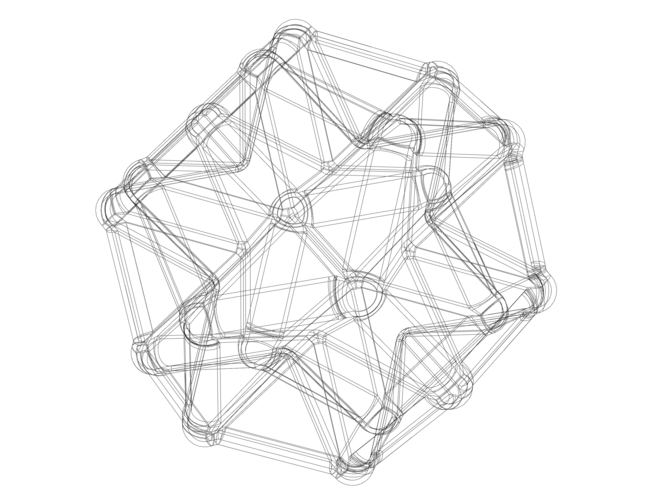 Wireframe Shape Excavated Dodecahedron 3D Print 544944